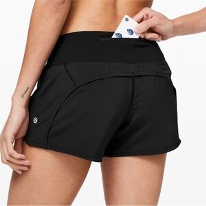 Lululemon Run Times Shorts Women’s 2 Black Athletic Lined Sporty Gym 4” Inseam